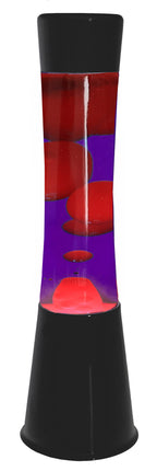 Lavalampe 40cm Wasser: Lila, Wachs: Rot, Body: Schwarz