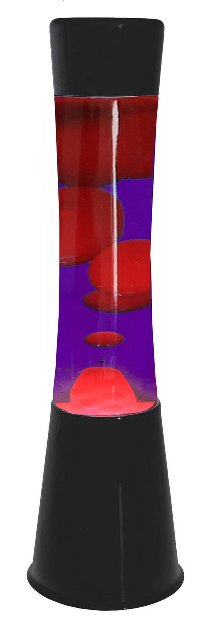 Lavalampe 40cm Wasser: Lila, Wachs: Rot, Body: Schwarz