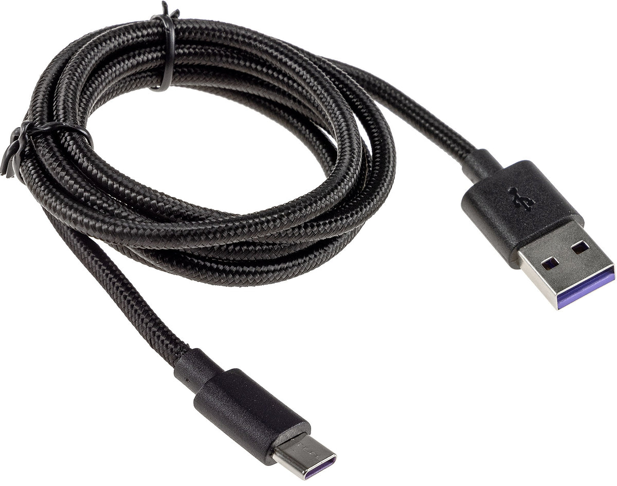 USB-Kabel USB-A auf USB-C 1,0m Stecker/Stecker, 5-12V, max 36W / 3A