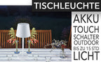 LED Akku-Tischleuchte "Foco Tenda" 3000K, IP44, Touchschalter, 30cm, weiß