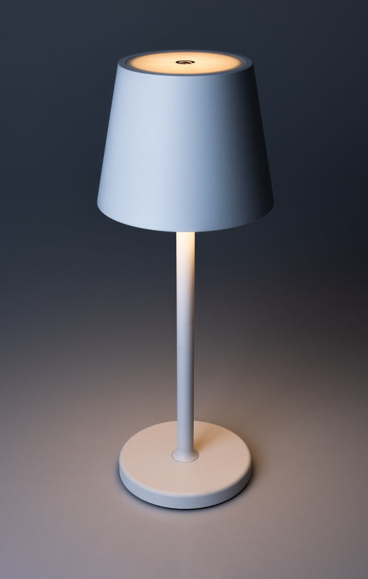 LED Akku-Tischleuchte "Foco Tenda" 3000K, IP44, Touchschalter, 30cm, weiß