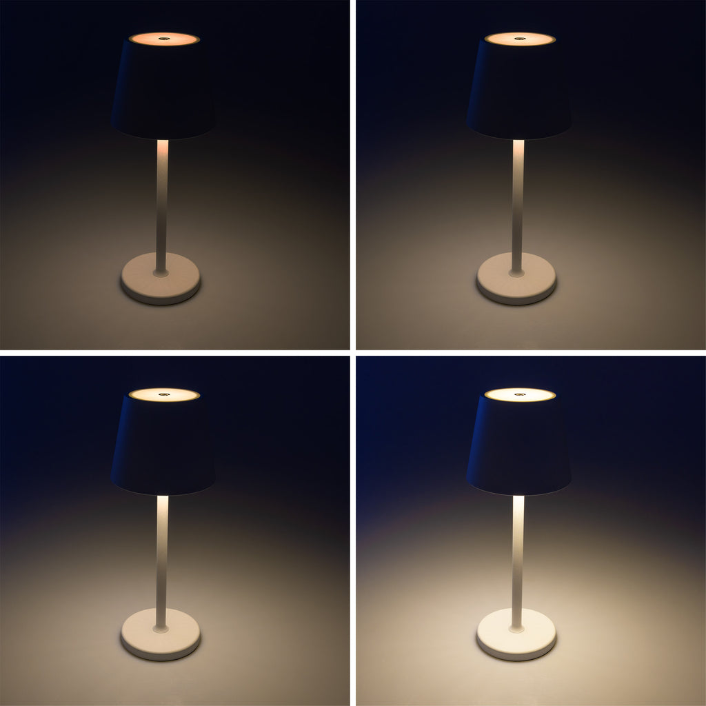 LED Akku-Tischleuchte "Foco Tenda" 3000K, IP44, Touchschalter, 30cm, weiß