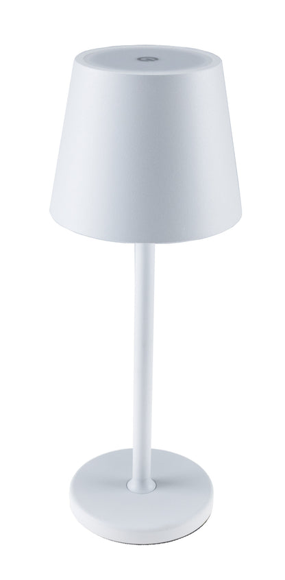 LED Akku-Tischleuchte "Foco Tenda" 3000K, IP44, Touchschalter, 30cm, weiß