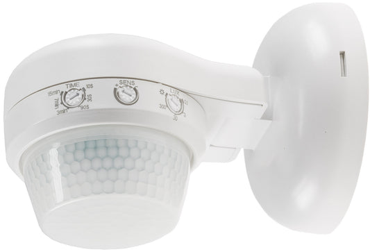 Aufputz-Bewegungsmelder 360° IP65 12m Detektion, Wand & Decke, weiß