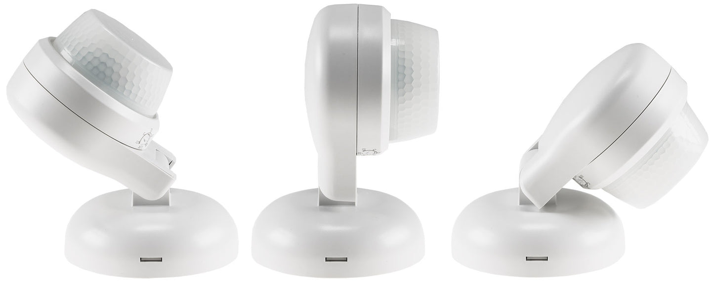 Aufputz-Bewegungsmelder 360° IP65 12m Detektion, Wand & Decke, weiß