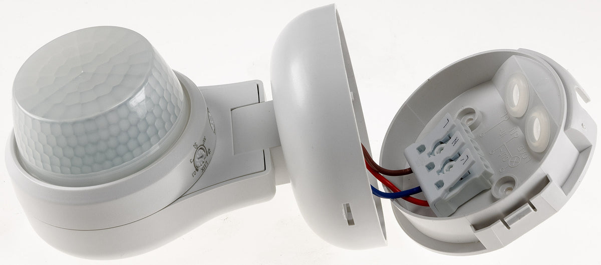 Aufputz-Bewegungsmelder 360° IP65 12m Detektion, Wand & Decke, weiß
