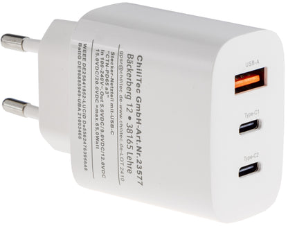 Stecker-Netzteil mit USB-C "CTN-PD65 a3" In 100-240V~, Out 5,0V/9,0V/12,0V=, 65W