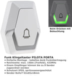 Funk-Türklingel-Set "Pilota Porta" Klingeltaster + 230V-Empfänger