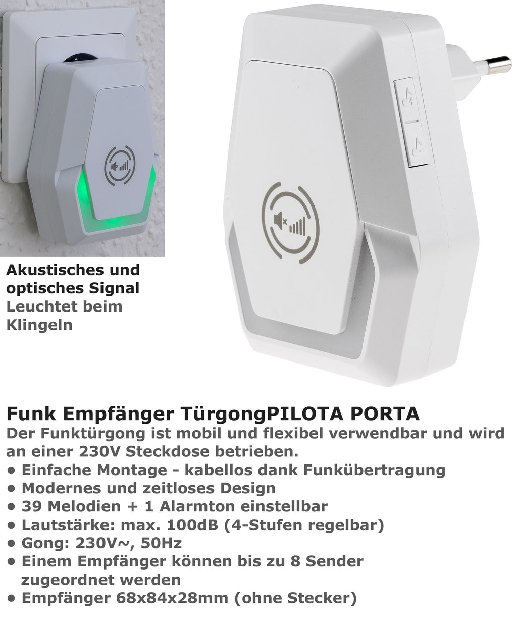 Funk-Türklingel-Set "Pilota Porta" Klingeltaster + 230V-Empfänger