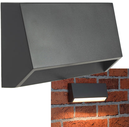 LED Wandleuchte "KWL-158", Anthrazit IP65, 3W, 172Lm, Kunststoff, warmweiß