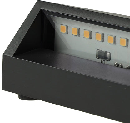 LED Wandleuchte "KWL-158", Anthrazit IP65, 3W, 172Lm, Kunststoff, warmweiß