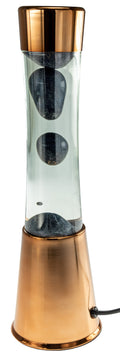Lavalampe 40cm Wasser: Klar / Wachs: Schwarz Metallic / Body: Kupfer