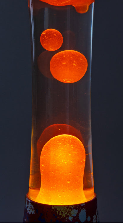 Lavalampe 40cm Wasser: Klar / Wachs: Orange / Body: colorful bunt