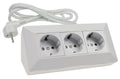 3-fach Steckdosenblock, matt-weiß 250V~/ 16A, Aufbaumontage, 1,5m Kabel # OEM Keimfunk #