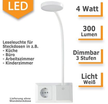 LED Steckdosenleuchte "CT-SEL" Weiß 4Watt, dimmbar, 4000k, 300 Lumen