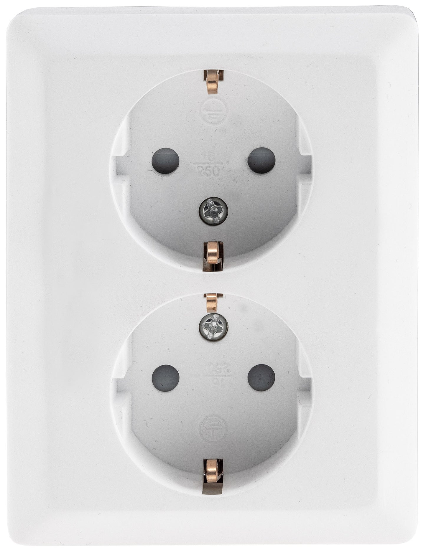 MILOS Schutzkontakt-Steckdose 2-fach 250V~/ 16A, 1x UP, weiß matt