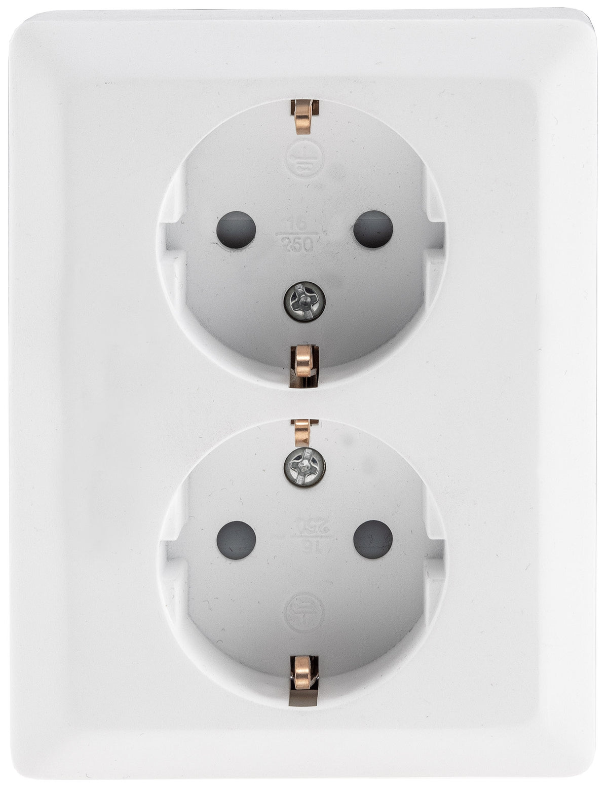 MILOS Schutzkontakt-Steckdose 2-fach 250V~/ 16A, 1x UP, weiß matt