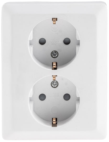 MILOS Schutzkontakt-Steckdose 2-fach 250V~/ 16A, 1x UP, weiß matt