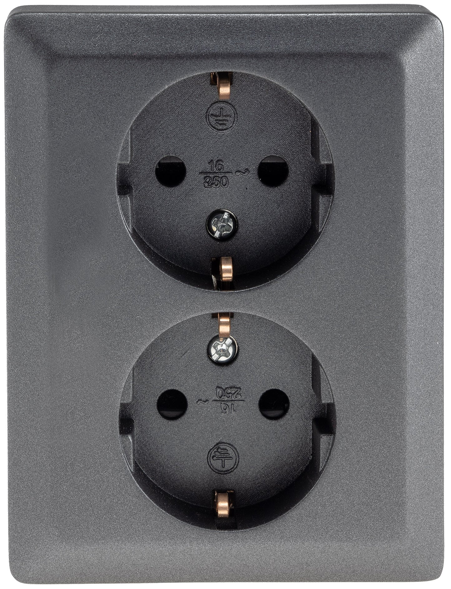 MILOS Schutzkontakt-Steckdose 2-fach 250V~/ 16A, 1x UP, anthrazit