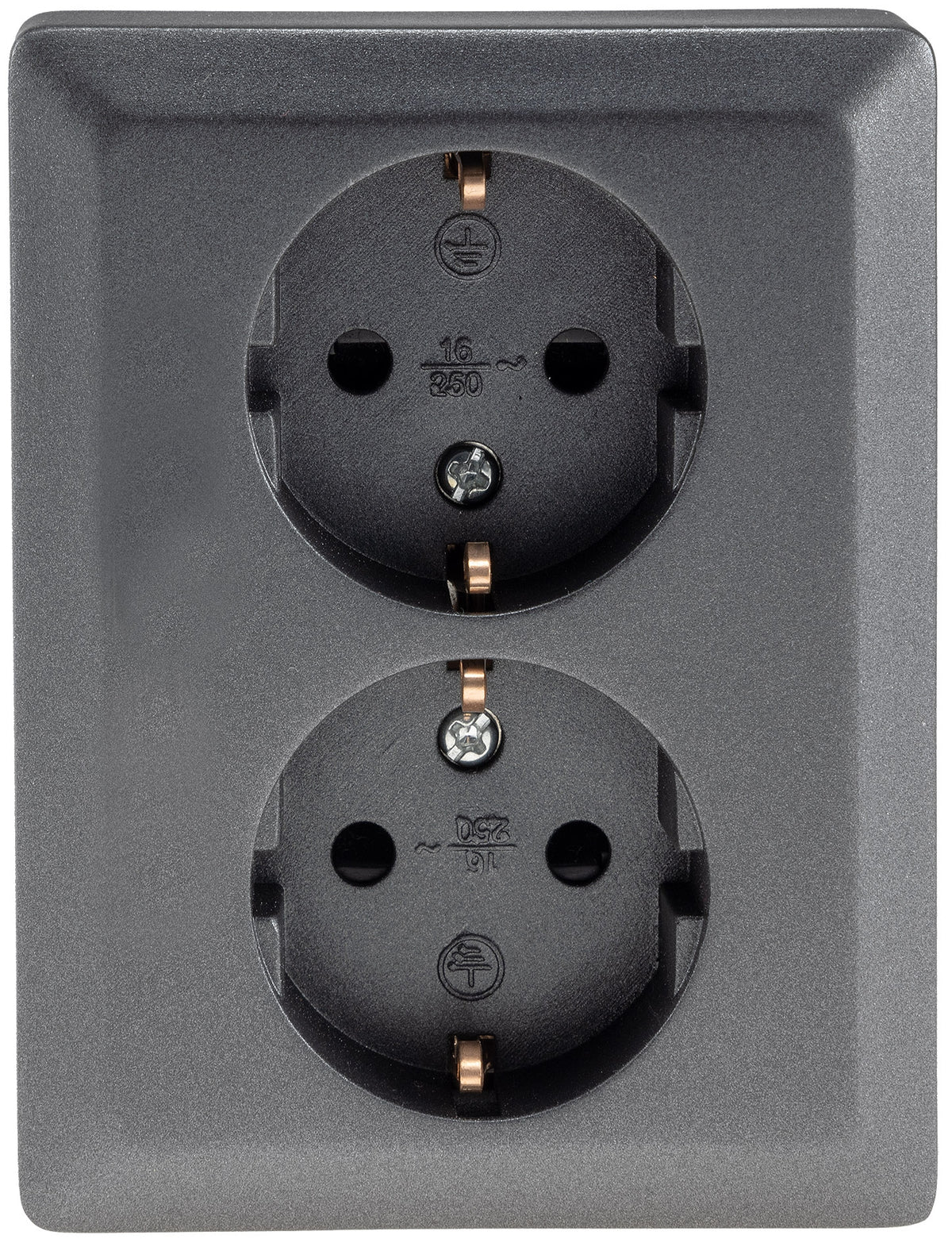 MILOS Schutzkontakt-Steckdose 2-fach 250V~/ 16A, 1x UP, anthrazit