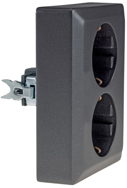 MILOS Schutzkontakt-Steckdose 2-fach 250V~/ 16A, 1x UP, anthrazit