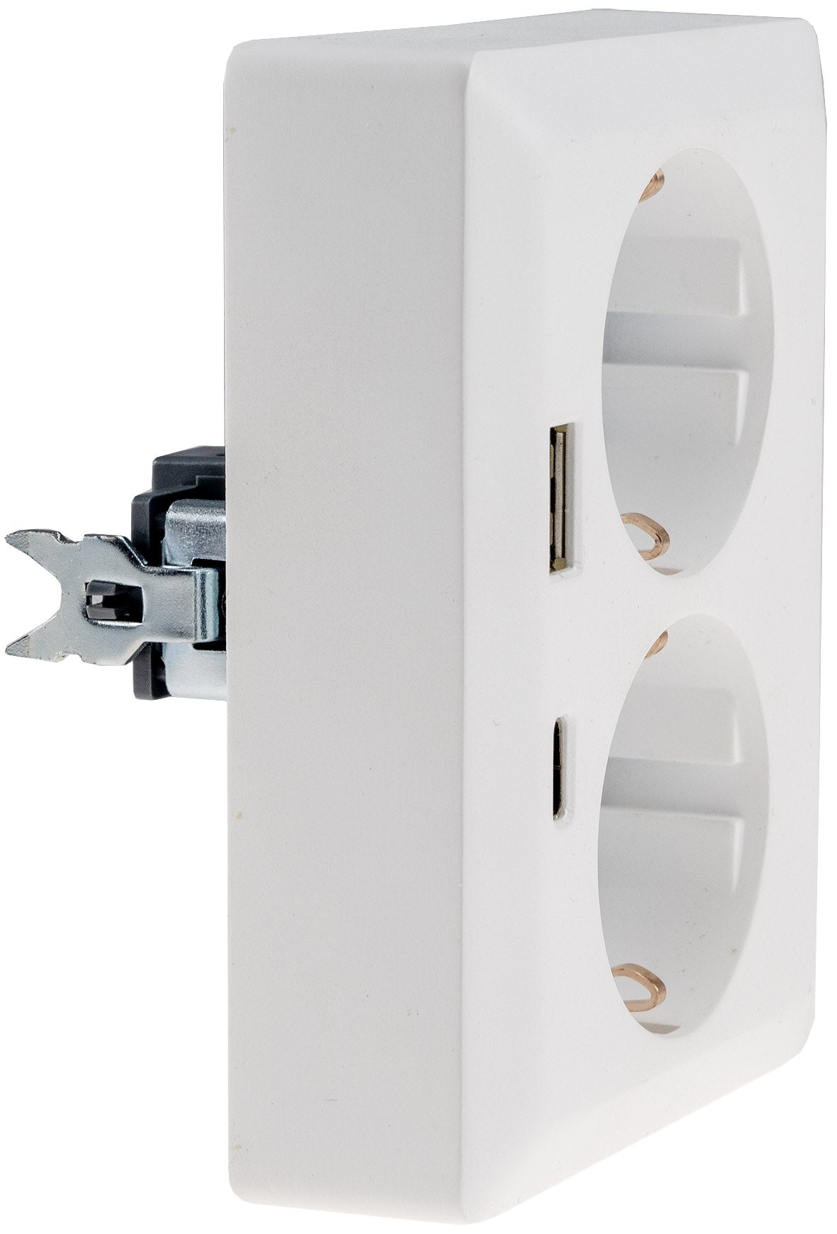 MILOS Schutzkontakt-Steckdose 2-fach 250V~/ 16A, 1x UP, USB A+C/PD, weiß matt