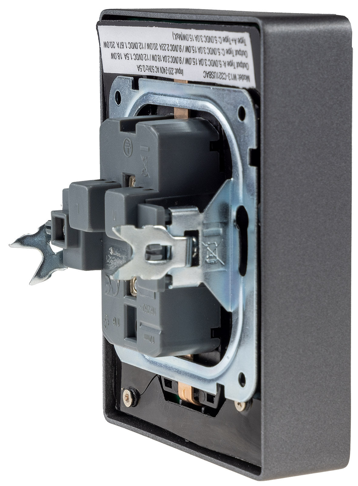 MILOS Schutzkontakt-Steckdose 2-fach 250V~/ 16A, 1x UP, USB A+C/PD, anthrazit