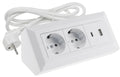 2-fach Steckdosenblock, USB-A+C, weiß 250V~/ 16A, USB 3,1A, PD, 1,5m Kabel # OEM Keimfunk #