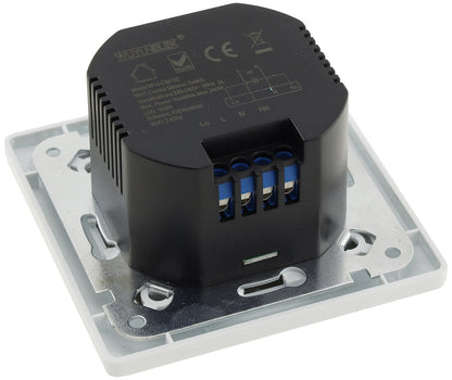 2-fach Steckdosenblock, USB-A+C, silber 250V~/ 16A, USB 3,1A, PD, 1,5m Kabel # OEM Keimfunk #
