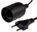 Netzkabel mit Schalter und E27 Fassung 1,4m + 2m lang, schwarz #Restmenge