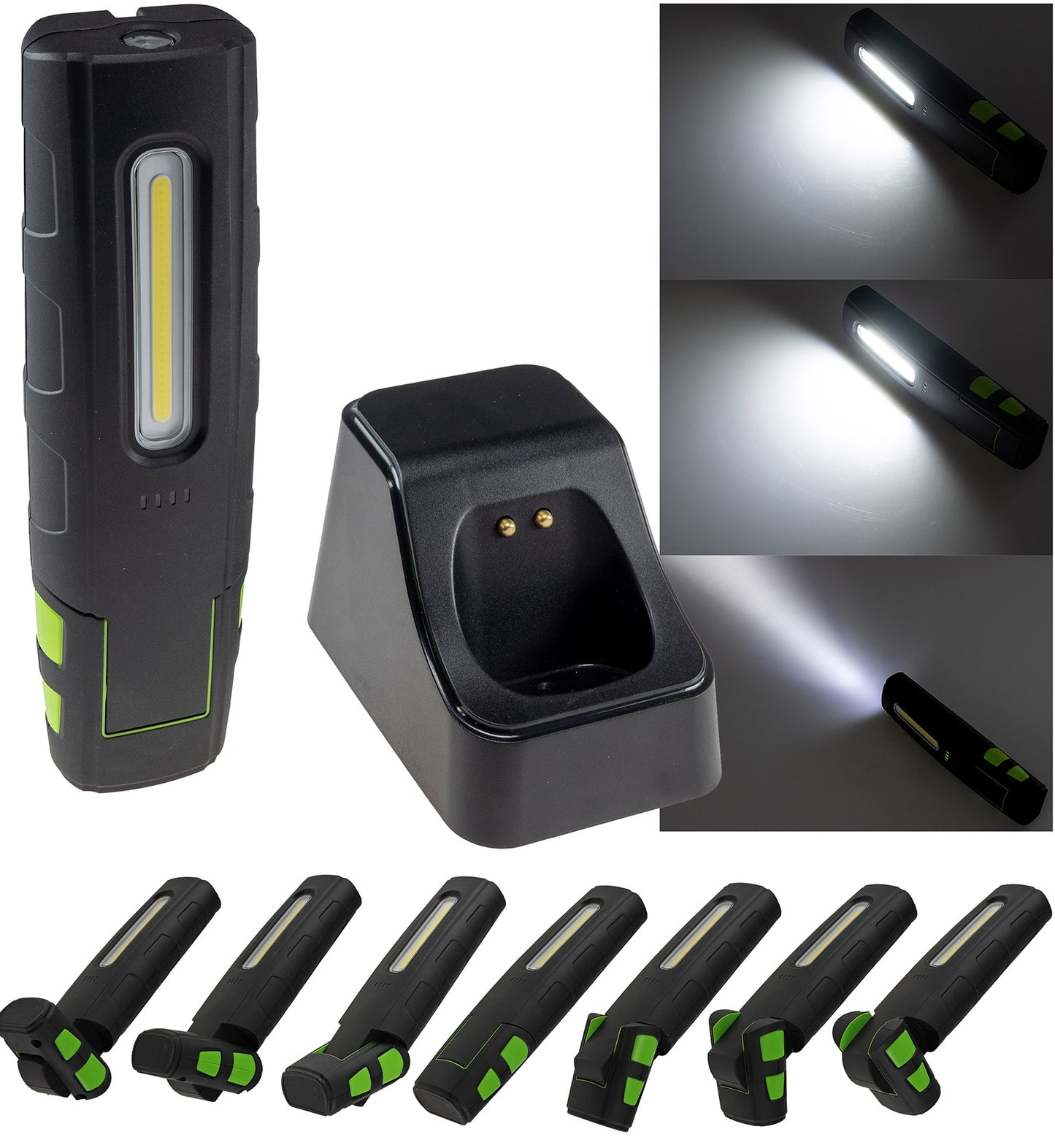 LED Stableuchte mit Akku "FlexiLED 880" Ladeschale, Magnetfuß,10W, 880lm,IP67