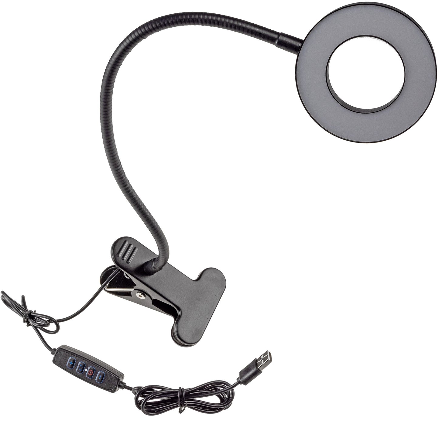 LED Klemmleuchte mit USB-Betrieb 40cm Schwanenhals, dimmbar, 55lm