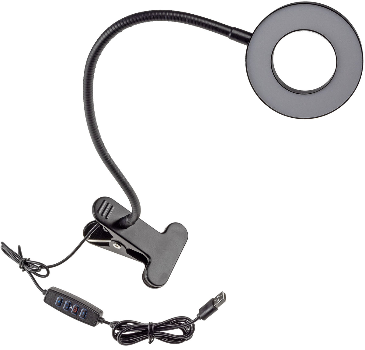 LED Klemmleuchte mit USB-Betrieb 40cm Schwanenhals, dimmbar, 55lm