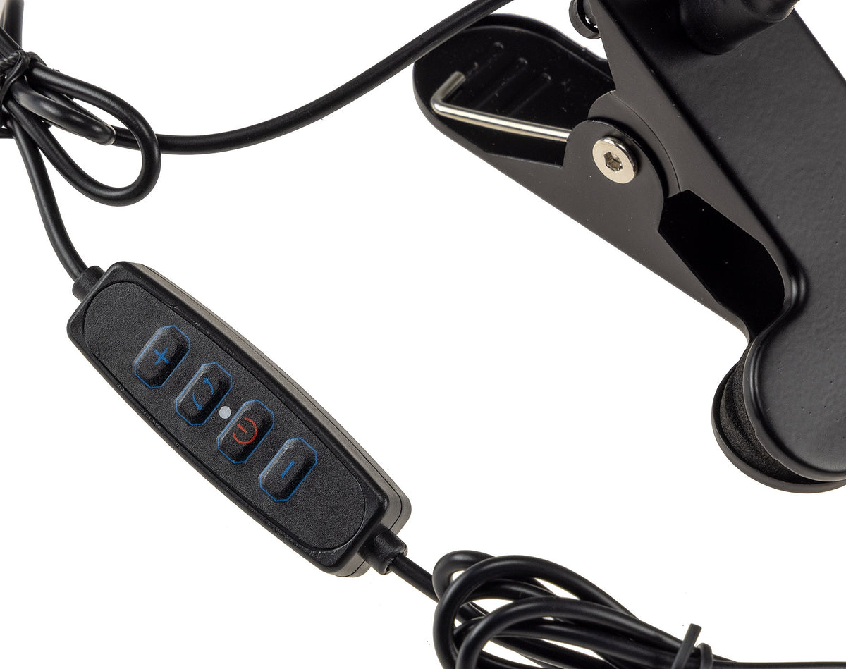 LED Klemmleuchte mit USB-Betrieb 40cm Schwanenhals, dimmbar, 55lm