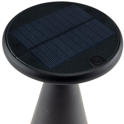 LED Solar-Tischleuchte "Foco Sol" 2700K, IP44, dimmbar, 20cm, matt schwarz
