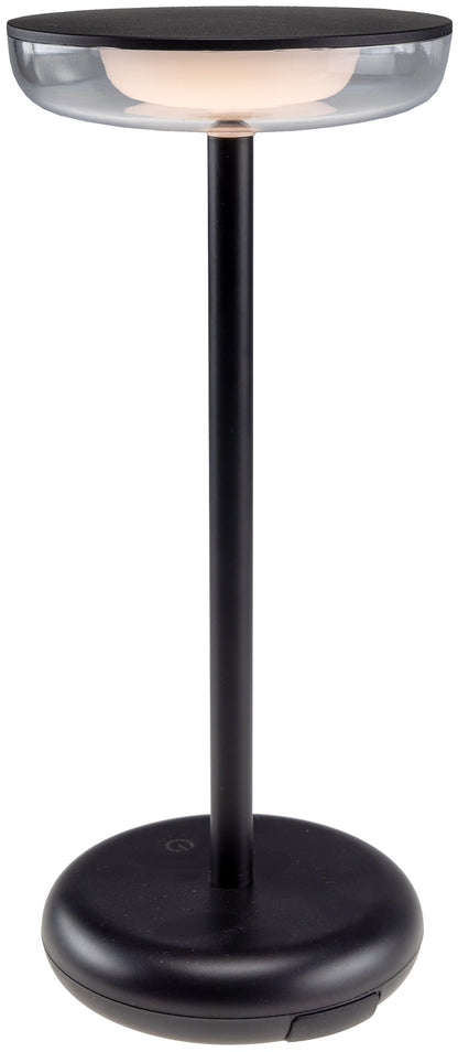 LED Akku-Tischleuchte "Foco Luz" 2900K, IP44, dimmbar, 26cm, matt schwarz
