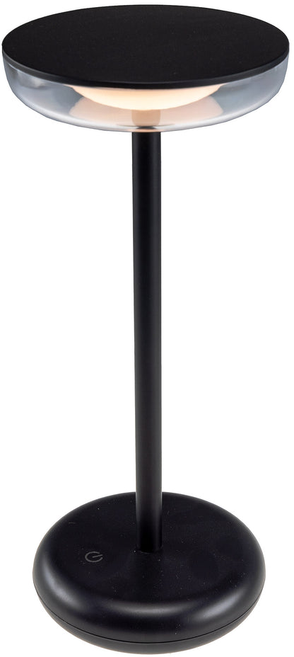 LED Akku-Tischleuchte "Foco Luz" 2900K, IP44, dimmbar, 26cm, matt schwarz