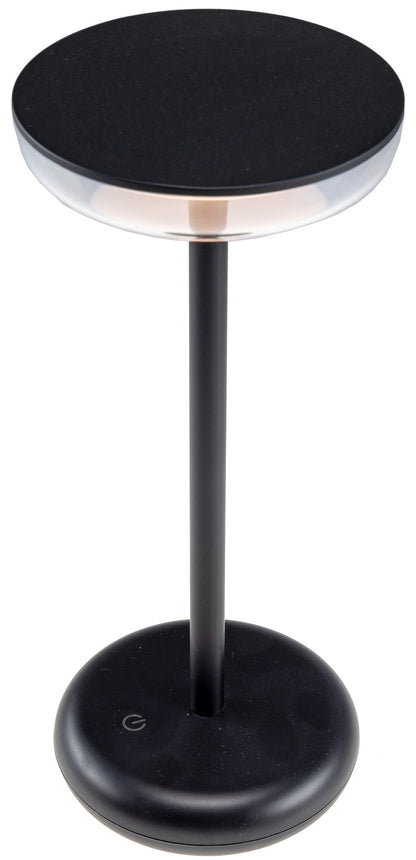 LED Akku-Tischleuchte "Foco Luz" 2900K, IP44, dimmbar, 26cm, matt schwarz