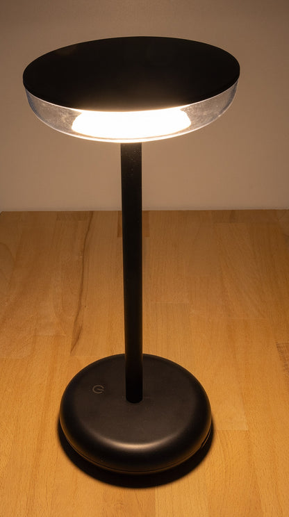 LED Akku-Tischleuchte "Foco Luz" 2900K, IP44, dimmbar, 26cm, matt schwarz