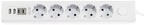 Steckdosenleiste mit Ladebuchsen für USB USB-A /USB-C,5-fach, weiß, 1,5m Kabel
