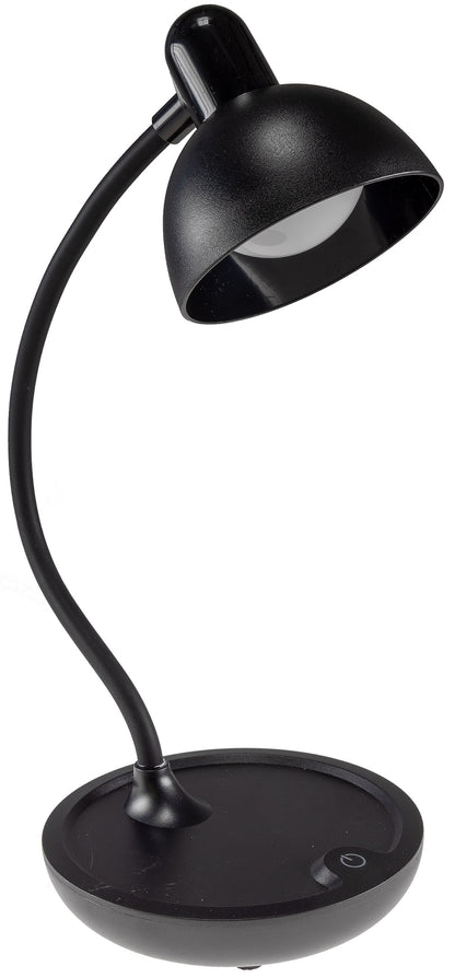 LED Tischleuchte mit Schwanenhals Batterie, dimmbar, warmweiß, Schwarz
