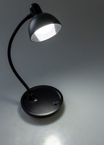 LED Tischleuchte mit Schwanenhals Batterie, dimmbar, warmweiß, Schwarz