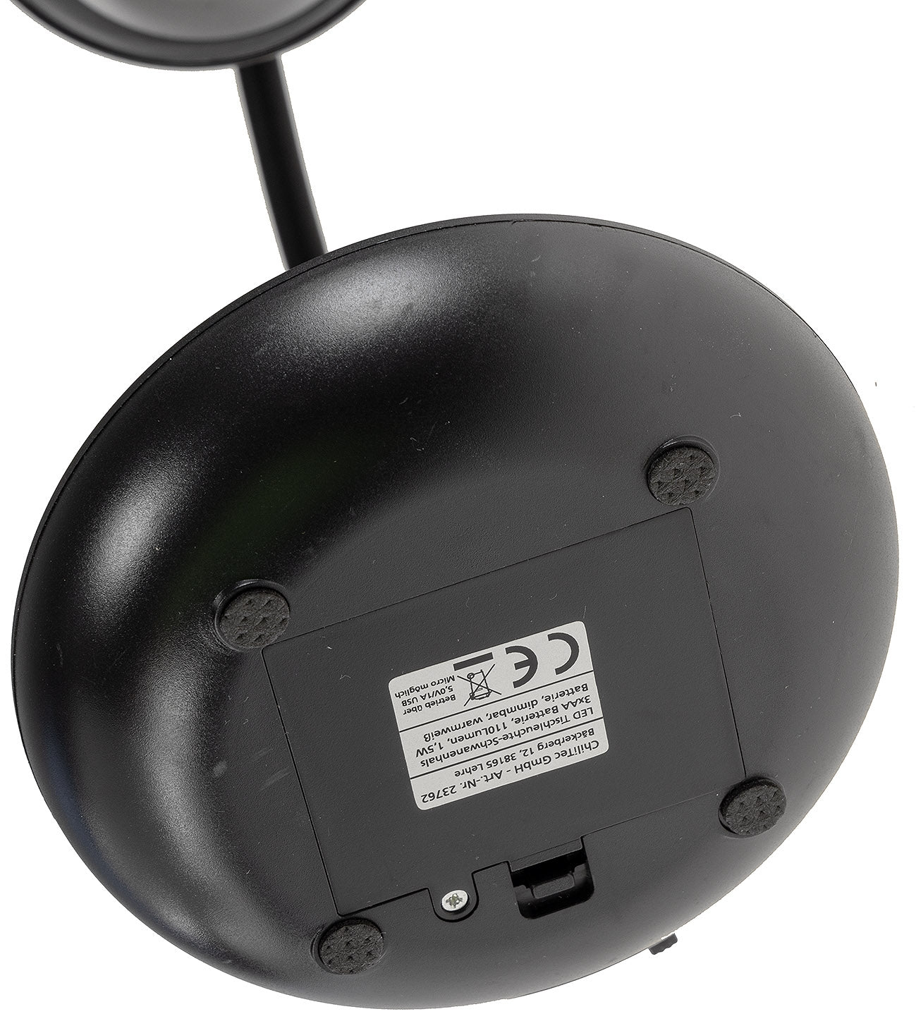 LED Tischleuchte mit Schwanenhals Batterie, dimmbar, warmweiß, Schwarz