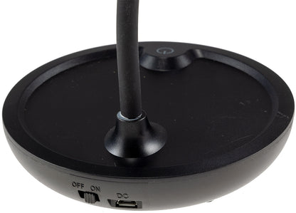 LED Tischleuchte mit Schwanenhals Batterie, dimmbar, warmweiß, Schwarz