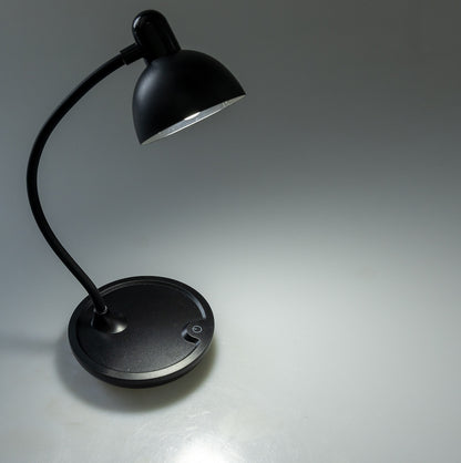 LED Tischleuchte mit Schwanenhals Batterie, dimmbar, warmweiß, Schwarz