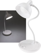 LED Tischleuchte mit Schwanenhals Batterie, dimmbar, warmweiß, Weiß