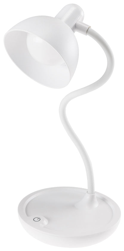 LED Tischleuchte mit Schwanenhals Batterie, dimmbar, warmweiß, Weiß