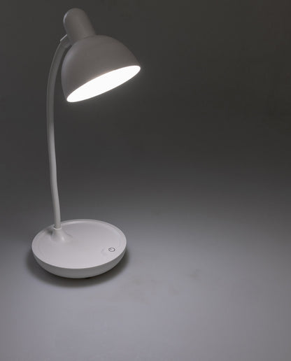 LED Tischleuchte mit Schwanenhals Batterie, dimmbar, warmweiß, Weiß