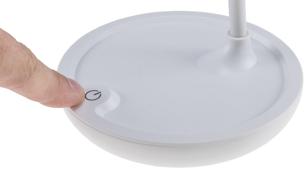 LED Tischleuchte mit Schwanenhals Batterie, dimmbar, warmweiß, Weiß