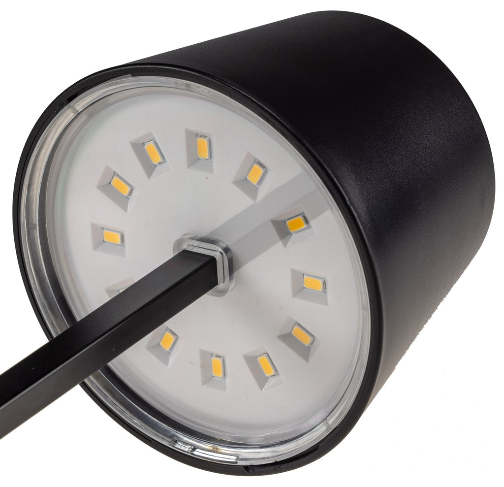 LED Tischleuchte 26cm, Schwarz 3xAAA Batterie, dimmbar, Licht Warmweiß